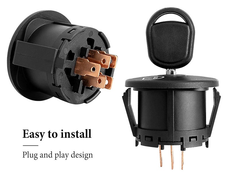 CLSR2U Ignition Switch 925-04228 Fit for Cub Cad et Mower - 3 Position Key Switch Compatible with Cad RZT-42 RZT-50 RZT-54 Riding Mower, Troy-Bilt Mustang XP 42 50 54 Zero Turn Mower, Replace 725-04228 - Image 4